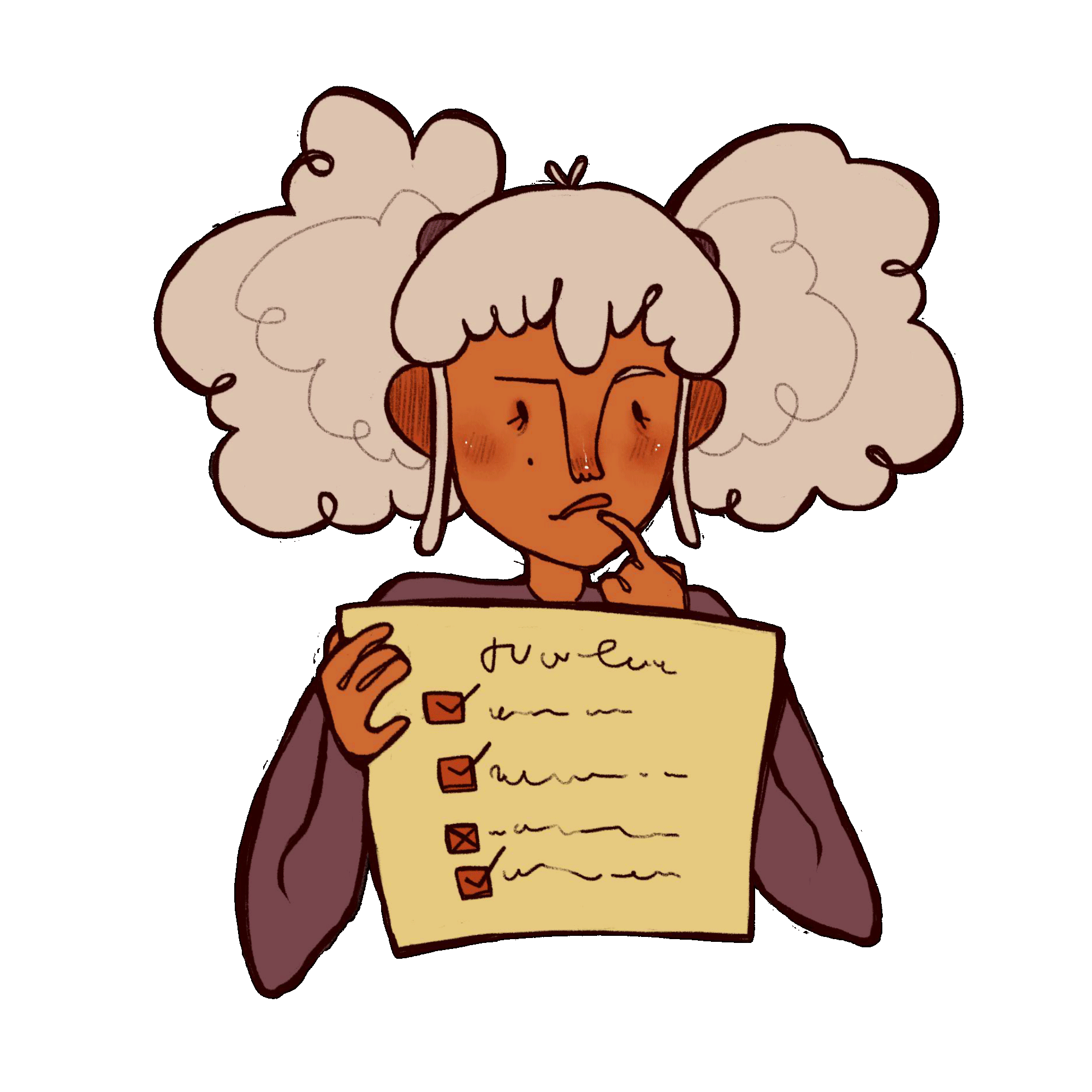 Ilustrovaný gif maskota webu Zory, drží kvíz